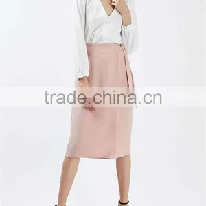 Fashion Women Wrap Tie Midi Skirt thumbnail-1
