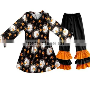 Custom Boutique Clothing Toddler Baby Orange Girl Halloween Outfit Child Clothes thumbnail-1