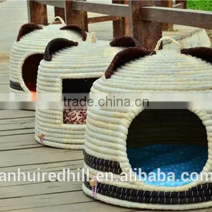 R1904H Home Basket Crafts Best Selling Handmade Straw Pet Cat House , Willow Cat Bed, Straw Pet House thumbnail-2