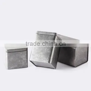 Factory Direct Sale Square Black Frosted Packing Metal Tea Tin Box General Packaging Tin Case Custom Wholesale thumbnail-3