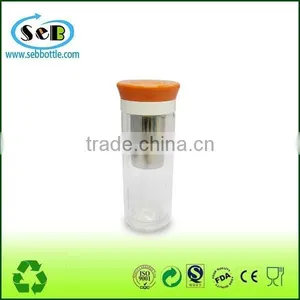 Wholesale BPA Free Heat-Resistant Sports Glass Water Bottle With Silicone Sleeve Tea Infuser thumbnail-4