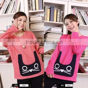 Wholesale Thick Maternity Hungry Cat Whole Black Dots Priented Nightly AK092 OEM Accepred thumbnail-4
