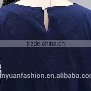 Women Linen Dress Lace Short Flare Sleeve for Women Ladies Apparel thumbnail-6