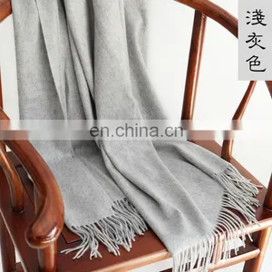 2017 High Quality Plain Color Pure Cashmere Scarf Wholesale thumbnail-6