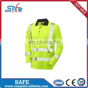 Long Sleeve High Visibility Safety Shirts With Pocket thumbnail-2