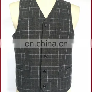 Latest Design Men Wool Check Vest Waistcoat thumbnail-1
