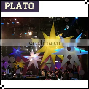 Best Selling Muti-color LED Inflatable Hang Star, Christmas Decoration Lighted Star, LED Wedding Star for Sale thumbnail-1