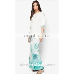 2017 Latest Fashion Print Baju Kurung Malaysia Peplum Islamic Clothing Muslim Dress thumbnail-4