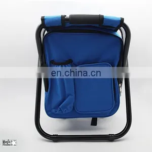 Premium 600D Oxford Fabric Camping Hiking Cooler Bag Backpack Folding Stool With Strap thumbnail-3