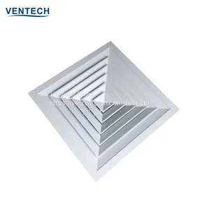 4 Way Supply Square Ceiling Air Diffuser With Damper thumbnail-4