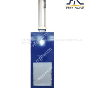 Pneumatic Operation Square Port Frame Knife Gate Valves for Fly Ash System thumbnail-1