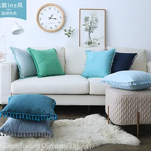 Nordic Style Suede Tassel Cushion thumbnail-2