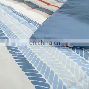 100%cotton Striped Printed Home Hotel Washed Bedding Sets thumbnail-6