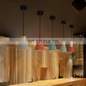 Industrial Concrete+wood Pendant Lamp Led Dining Room Pendant Light thumbnail-5