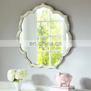 Customized Hot Sale Wood Wire Frame Wall Wooden Bead Frame Moon Mirror Home Decor thumbnail-4