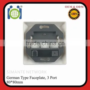 Type Ftp RJ45 2 Port 80*80mm Wall Plate for Germany thumbnail-1