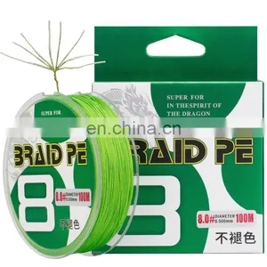 Best Quality 100m 8 Strands Fishing Line With Green Color 7.3kg-36.4kg Tension Braided Fishing Line thumbnail-1