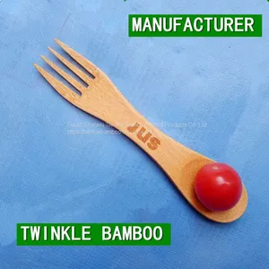 Bamboo Spork Wholesale China Twinkle Bamboo Spork Wholesale Bambu Sporks With Logo thumbnail-1