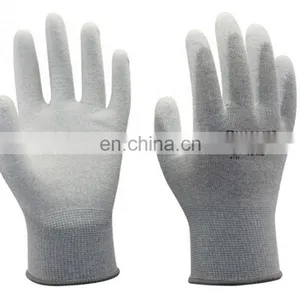 13 Gauge Copper Carbon Nylon With Fingertip Dipped ESD Anti Static PU Copper Work Gloves thumbnail-1