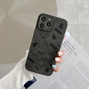 Diy All Inclusive Fine Hole Leather Pattern Duckling Fancy Mobile Phone Cases Sublimation For I Phone 7 8P X 11 12 13 14 Pro Max thumbnail-5