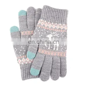 Wholesale Autumn Winter New Lovely Riding Outing Christmas Deer Touch Screen Gloves Keep Warm Plush Gloves thumbnail-3