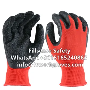 13Gauge Polyester Liner Crinkle Latex Coated Gloves Slip Resistant Gloves Slip Proof Gloves Anti Slip Gloves thumbnail-1