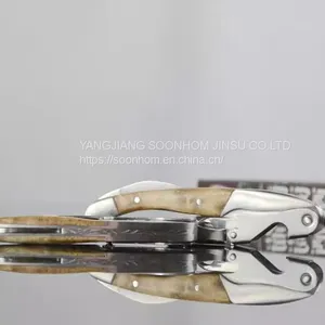 Maple Handle Inlay Wine Opener Double Hinge Levers Waiter′s Friend Corkscrew thumbnail-2