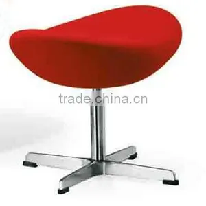 Replica Fiberglass Fabric /genuine Leather Egg Chair Ottoman With Aluminum Base Designed by Arne Jacobsen thumbnail-1