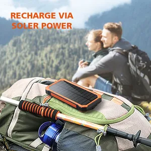 Outdoor Waterproof Portable Folding Wireless Charging Solar Power Bank 20000mAh Ultra Large Capacity Fast Charging Emergency Mobile Power Supply thumbnail-2