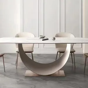 Modern Stainless Steel Base Dining Table for Wedding thumbnail-1