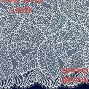 New Product Length Eyelash Lace Fabric With Floral Pattern Lace Ribbon With Bit Stretchy for Craft Sewing DIY Wedding Dress Home Decorations thumbnail-1