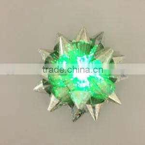 LED Lighting Gift Decorate Star Ribbon Bow, Holiday Ligthing Iridescent Loops Bow thumbnail-1