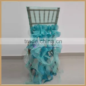 C009R1 Cheap Organza Ruffled Chair Cover Wedding thumbnail-1