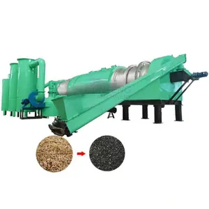 Continuous Horizontal Carbonization Furnace for Charcoal Rice Husk Charcoal Retort Kiln Cube Charcoal Making Machine EPC thumbnail-1