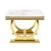 Luxury Marble Coffee Table With Polished Gold Stainless Steel Base thumbnail-5
