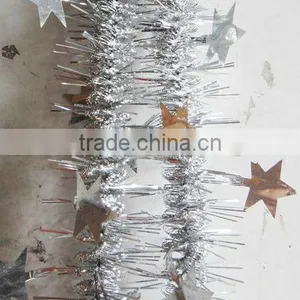 Christmas White Wired Tinsel Garland thumbnail-1