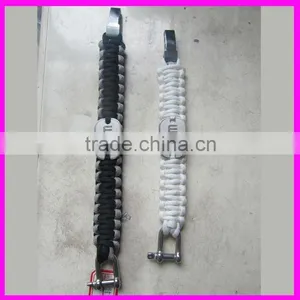 Fashion Paracord Rope Survival Bracelet Stainless Steel Clasp With Dog Tag thumbnail-1