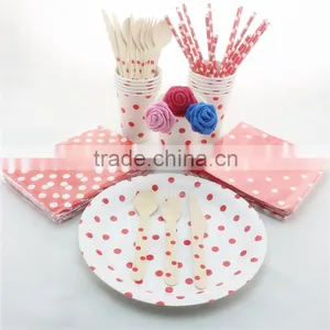 Manufacturer Disposable Party Tableware Paper Plates Straws Cups Napkins thumbnail-6