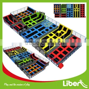 TUV Certified Amusement Trampoline Arena for Sale Jumping Large Indoor Trampoline Park With Security Net thumbnail-1