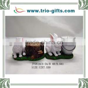 Polyresin Rabbit Figurine Decorative Candle Holder thumbnail-2