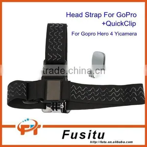 Elastic Adjustable Head Strap + QuickClip Quick Clip Mount For GPro Her 4 3+ 3 Camera Accessories thumbnail-1