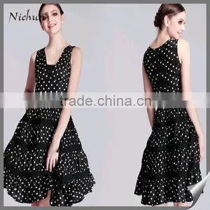 2015 Make in China Cake Layer Polka Dot Printed Women Dresses Fashion thumbnail-1
