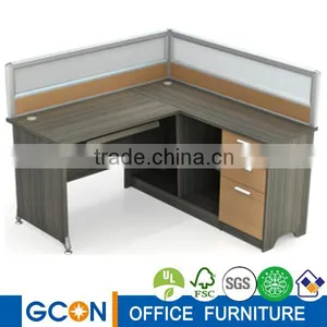 Wholesale Melamine Office Workstation Group in Elm Color MDF Booad and Glass Partition thumbnail-3