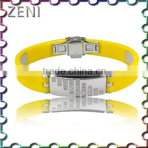 Fashion Silicone 316L Stainless Steel Energy Bracelet for Men thumbnail-1