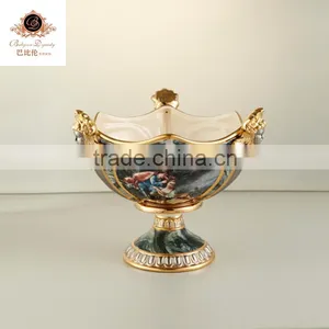 Hand Painting Home Decoration Big Marble Green Ceramic Flower Vase,porcelain Vase thumbnail-5