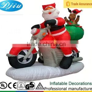 DJ-XT-47 Christmas Inflatable Santa on Motorbike Air Blown Giant Street Decoration thumbnail-1