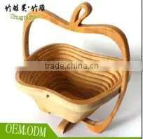 Christmas Wedding Gift Folding Empty Custom Bamboo Fruit Basket thumbnail-1