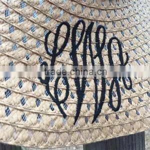 Personalized Custom Monogram Initial Folding Straw Beach Floppy Hats thumbnail-3