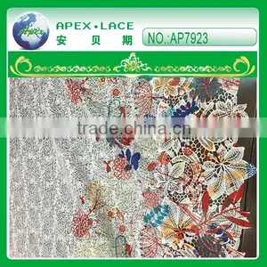 Fashion Embroidery Design 100%polyester Lace With Printing AP7923 thumbnail-1