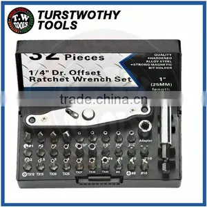 32pcs Magnetic Bit Holder Dr. Offset Rachet Wrench and TRI-WING Tamper Bit Set thumbnail-1